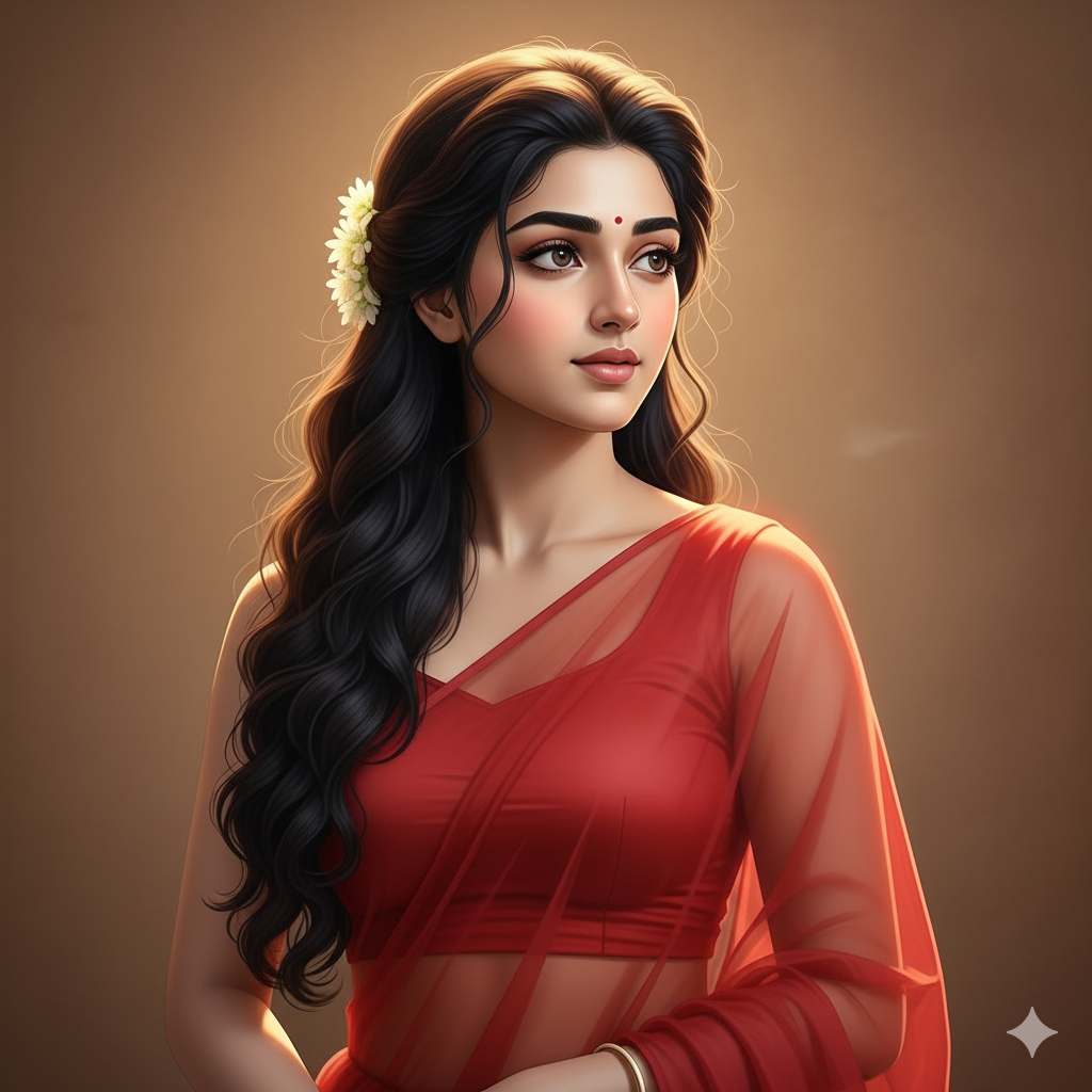 Red Saree Girl